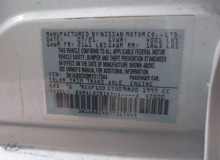 Photo 9 of 2021 Nissan Sentra SV XTRONIC CVT (VIN 3N1AB8CV8MY317544)