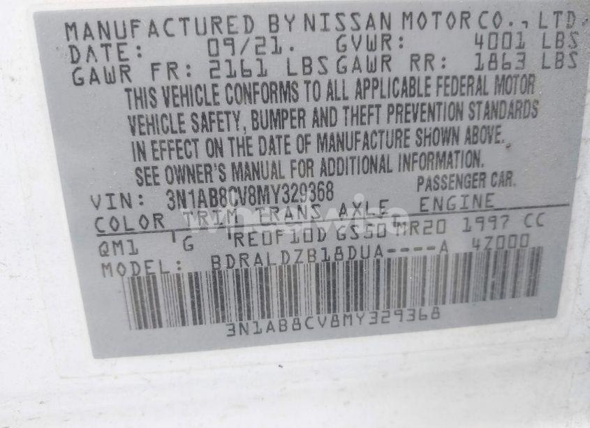 Photo 9 of 2021 Nissan Sentra SV XTRONIC CVT (VIN 3N1AB8CV8MY329368)