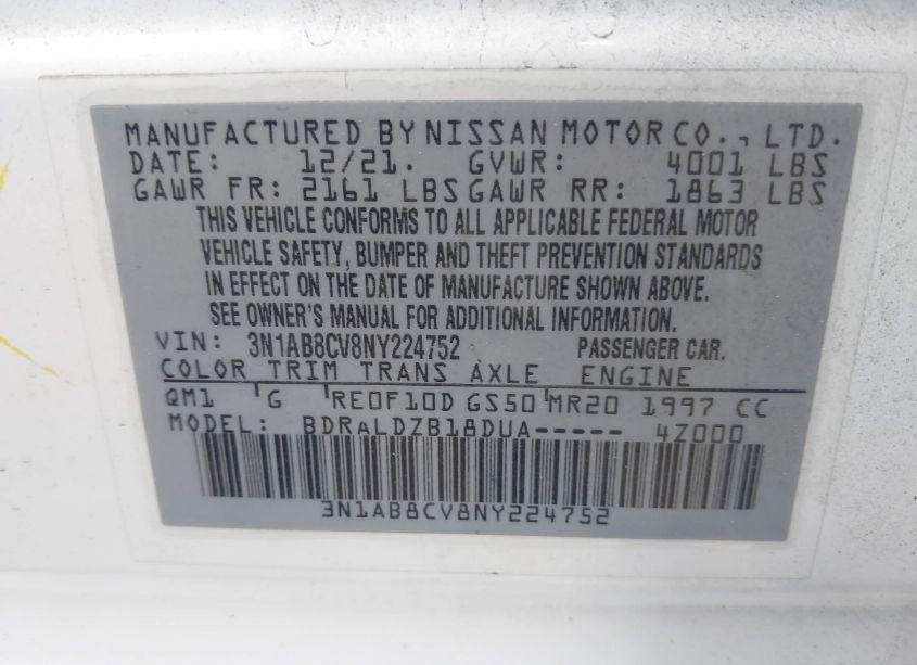 Photo 9 of 2022 Nissan Sentra SV XTRONIC CVT (VIN 3N1AB8CV8NY224752)