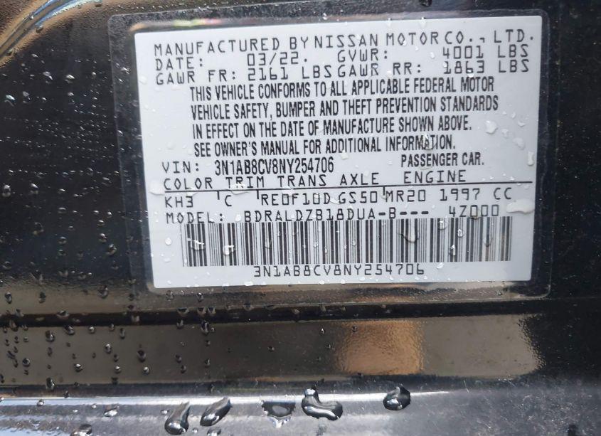 Photo 9 of 2022 Nissan Sentra SV XTRONIC CVT (VIN 3N1AB8CV8NY254706)