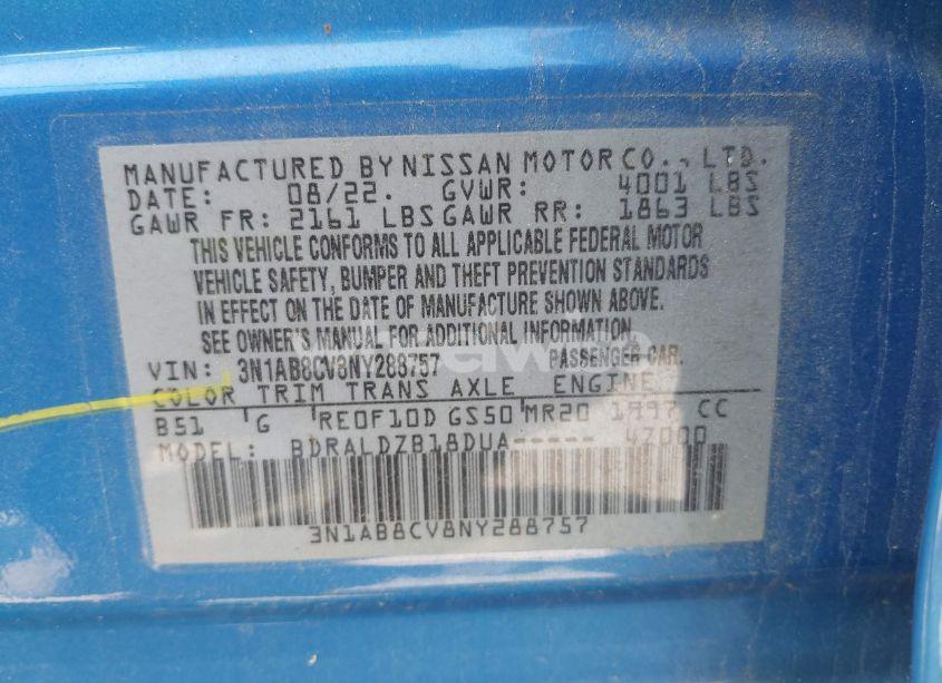 Photo 9 of 2022 Nissan Sentra SV XTRONIC CVT (VIN 3N1AB8CV8NY288757)