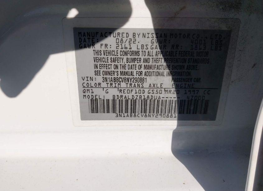 Photo 9 of 2022 Nissan Sentra SV XTRONIC CVT (VIN 3N1AB8CV8NY290881)