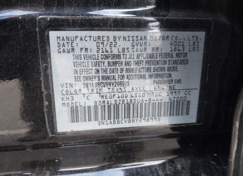 Photo 9 of 2022 Nissan Sentra SV XTRONIC CVT (VIN 3N1AB8CV8NY298995)