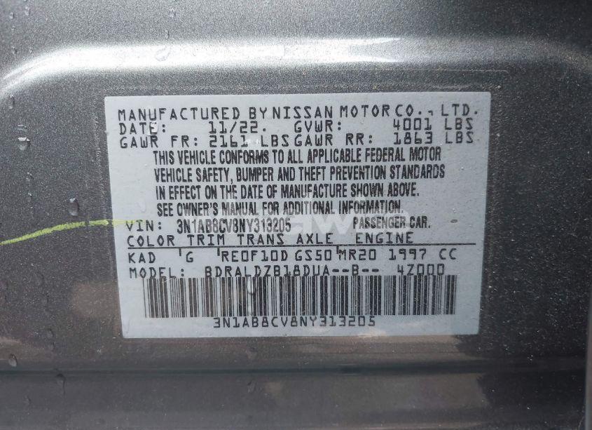 Photo 9 of 2022 Nissan Sentra SV XTRONIC CVT (VIN 3N1AB8CV8NY313205)