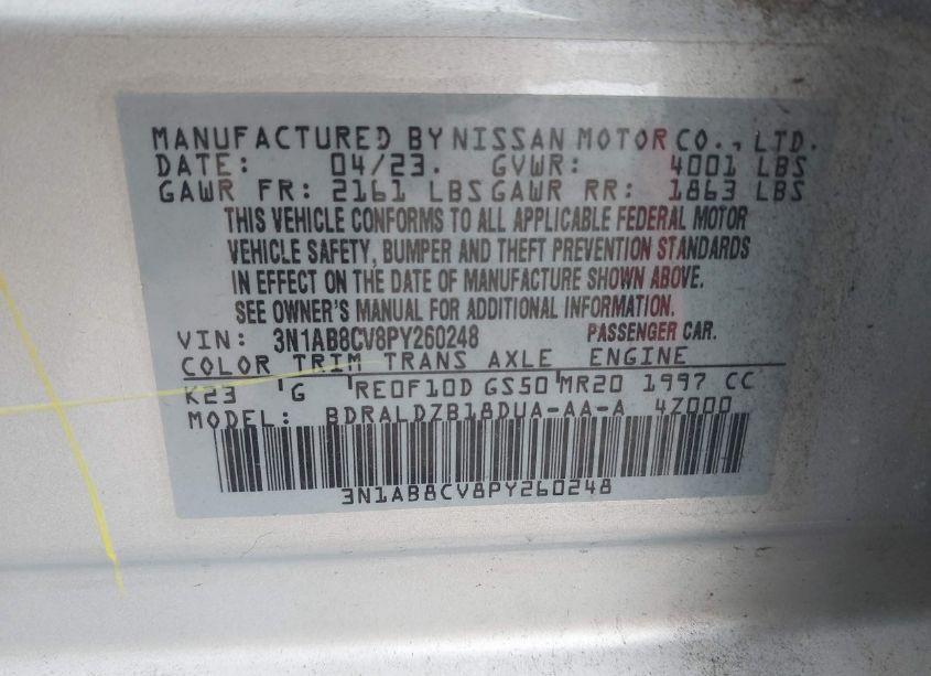 Photo 9 of 2023 Nissan Sentra SV XTRONIC CVT (VIN 3N1AB8CV8PY260248)