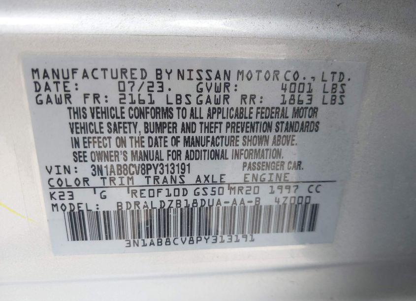 Photo 9 of 2023 Nissan Sentra SV XTRONIC CVT (VIN 3N1AB8CV8PY313191)