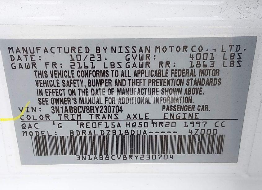 Photo 9 of 2024 Nissan Sentra SV XTRONIC CVT (VIN 3N1AB8CV8RY230704)