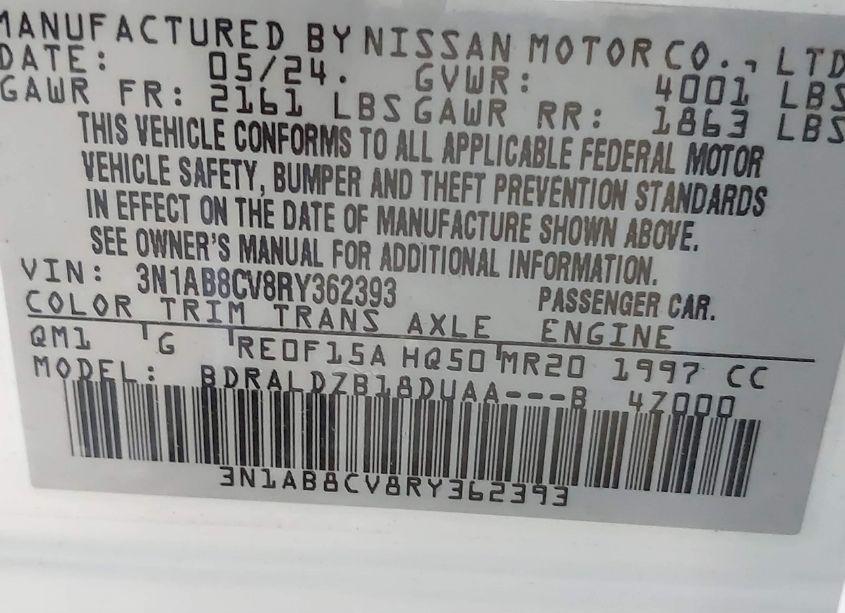 Photo 9 of 2024 Nissan Sentra SV XTRONIC CVT (VIN 3N1AB8CV8RY362393)