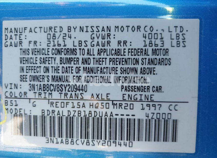 Photo 9 of 2025 Nissan Sentra SV (VIN 3N1AB8CV8SY209440)