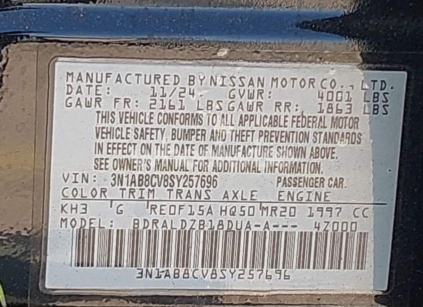 Photo 9 of 2025 Nissan Sentra SV (VIN 3N1AB8CV8SY257696)