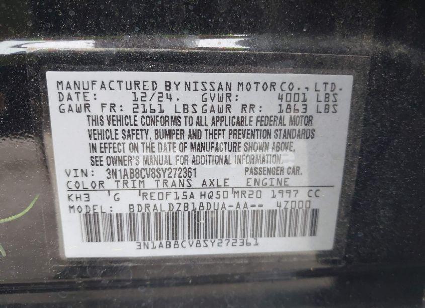 Photo 9 of 2025 Nissan Sentra SV (VIN 3N1AB8CV8SY272361)