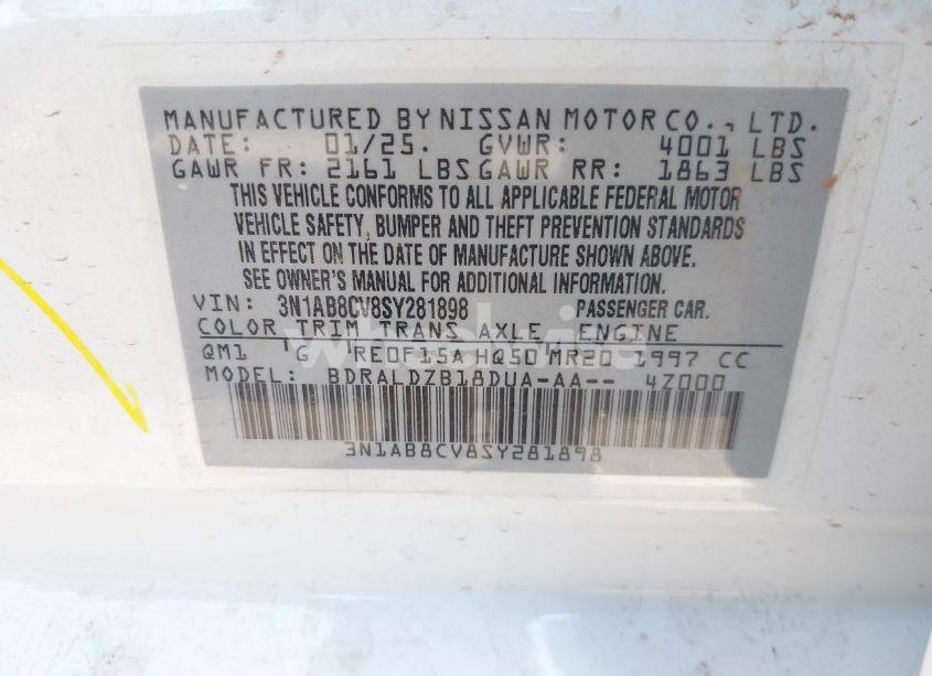 Photo 9 of 2025 Nissan Sentra SV (VIN 3N1AB8CV8SY281898)