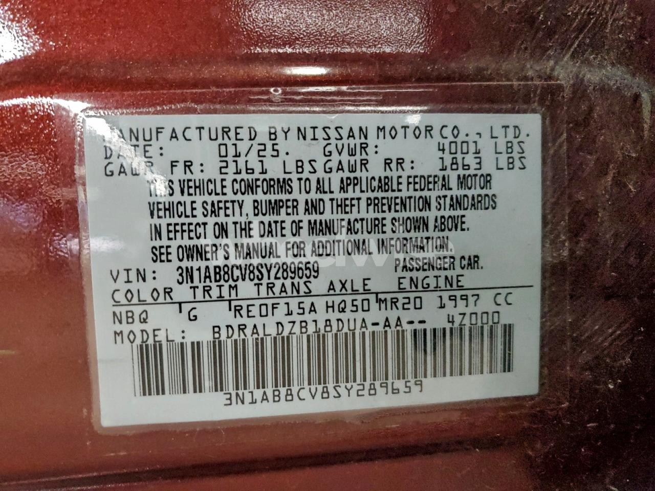 Photo 13 of 2025 NISSAN SENTRA SV (VIN 3N1AB8CV8SY289659)