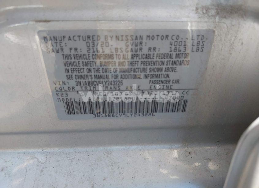 Photo 9 of 2020 Nissan Sentra SV XTRONIC CVT (VIN 3N1AB8CV9LY243226)