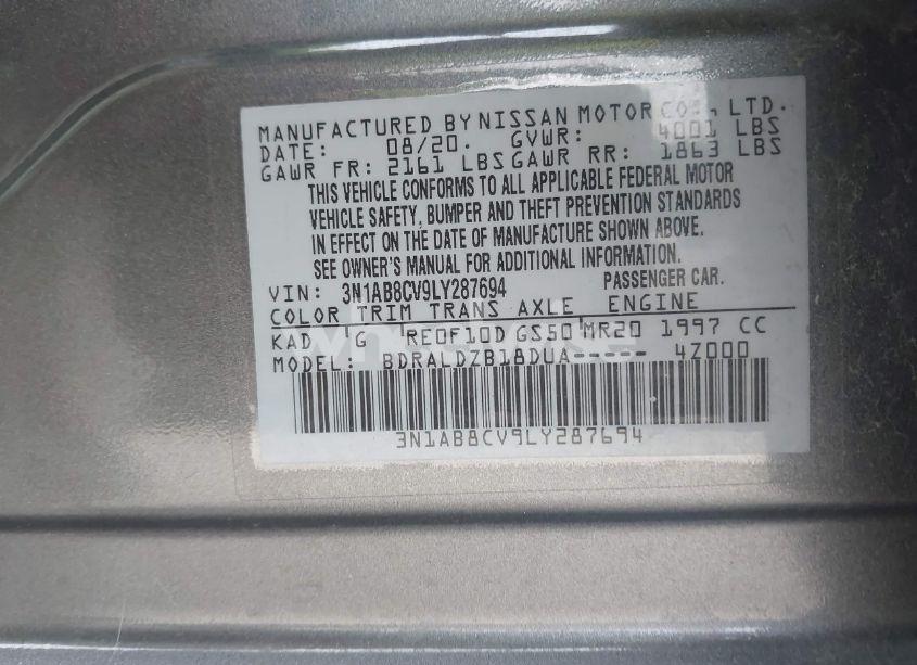 Photo 9 of 2020 Nissan Sentra SV XTRONIC CVT (VIN 3N1AB8CV9LY287694)