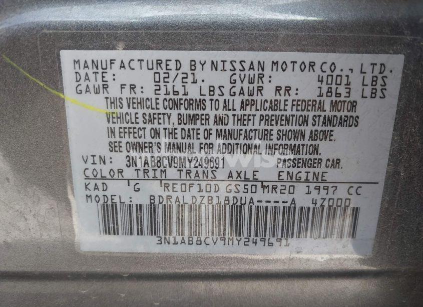 Photo 9 of 2021 Nissan Sentra SV XTRONIC CVT (VIN 3N1AB8CV9MY249691)