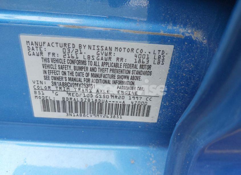 Photo 9 of 2021 Nissan Sentra SV XTRONIC CVT (VIN 3N1AB8CV9MY263851)