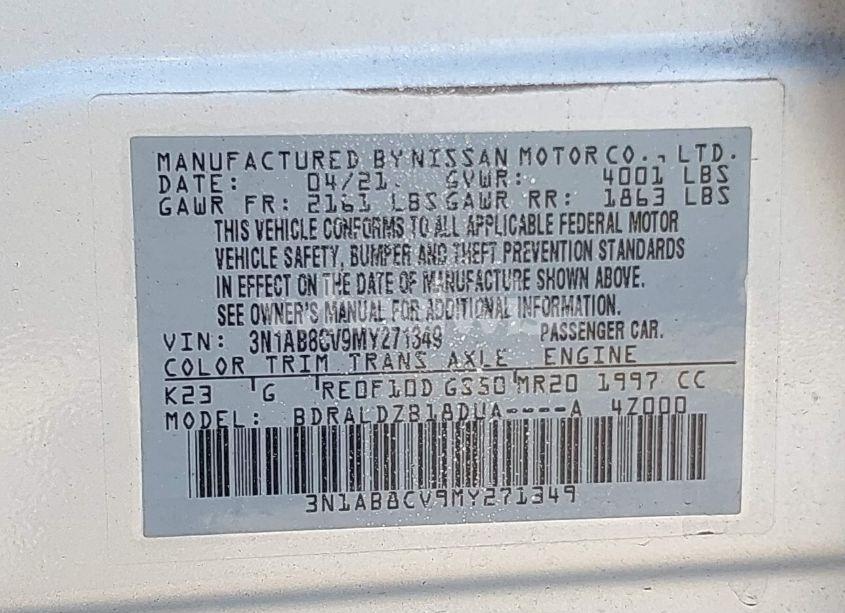 Photo 9 of 2021 Nissan Sentra SV XTRONIC CVT (VIN 3N1AB8CV9MY271349)