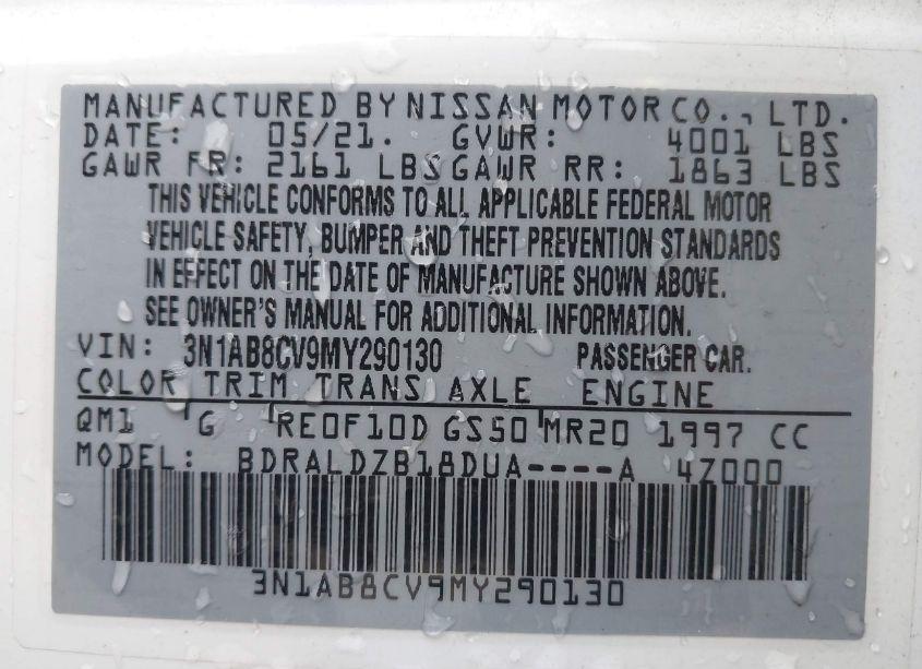 Photo 9 of 2021 Nissan Sentra SV XTRONIC CVT (VIN 3N1AB8CV9MY290130)