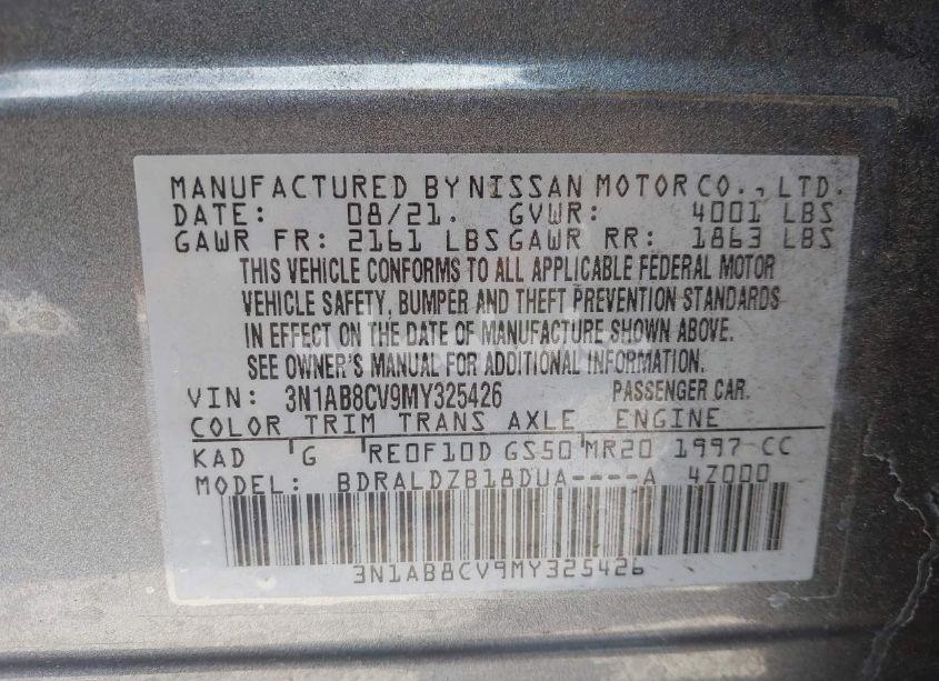 Photo 9 of 2021 Nissan Sentra SV XTRONIC CVT (VIN 3N1AB8CV9MY325426)