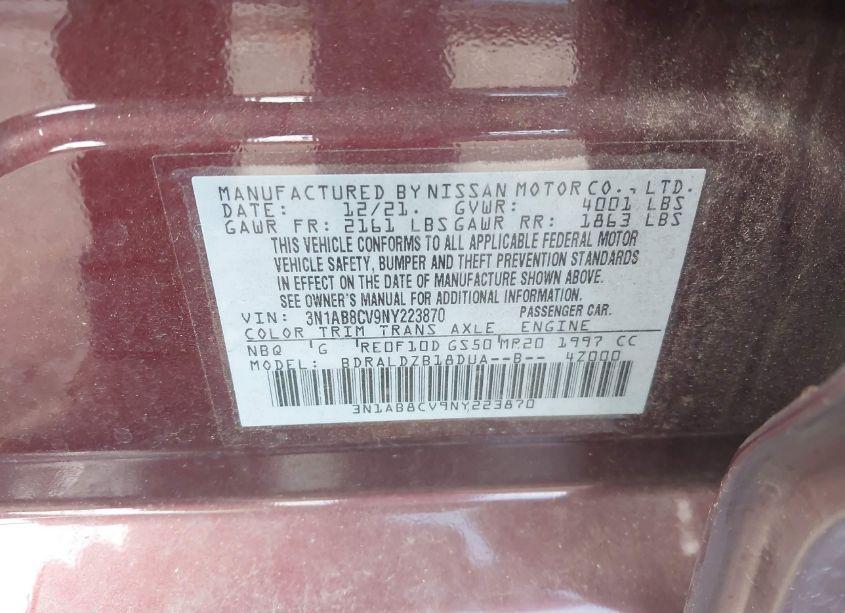 Photo 9 of 2022 Nissan Sentra SV XTRONIC CVT (VIN 3N1AB8CV9NY223870)