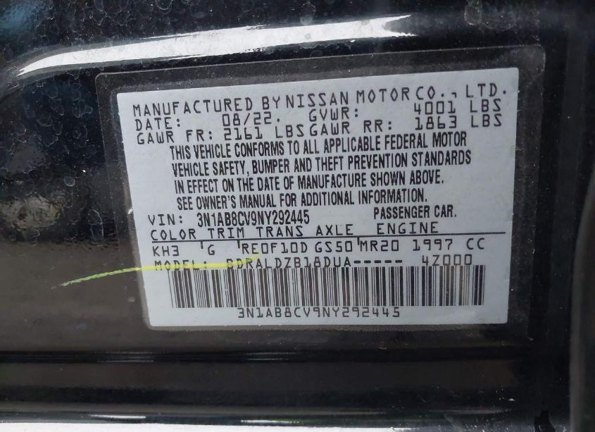 Photo 9 of 2022 Nissan Sentra SV XTRONIC CVT (VIN 3N1AB8CV9NY292445)