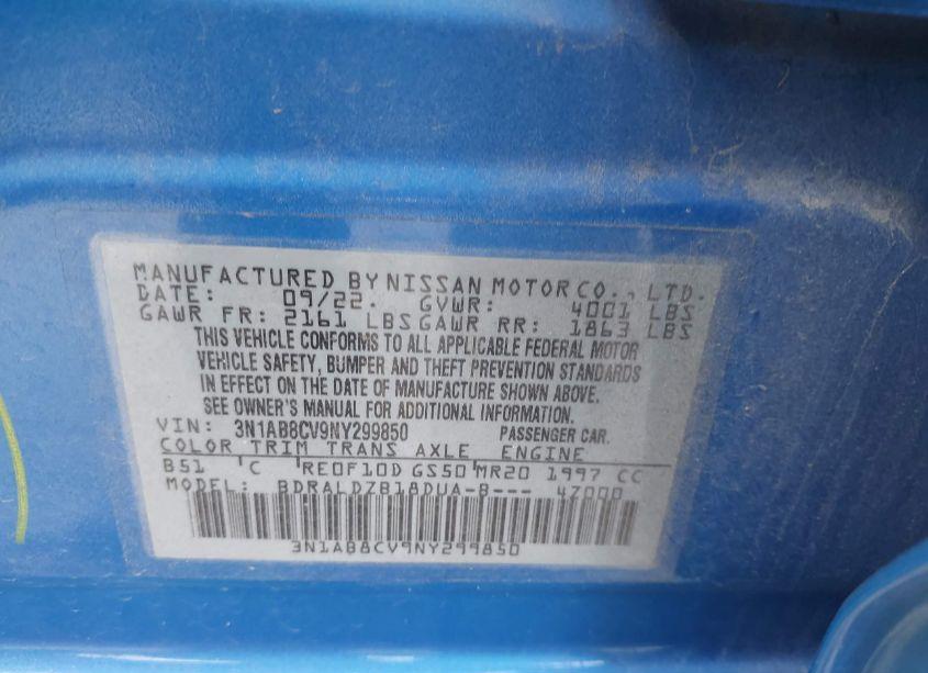 Photo 9 of 2022 Nissan Sentra SV XTRONIC CVT (VIN 3N1AB8CV9NY299850)