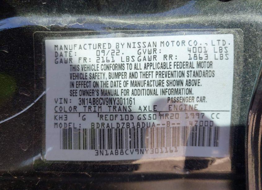 Photo 9 of 2022 Nissan Sentra SV XTRONIC CVT (VIN 3N1AB8CV9NY301161)
