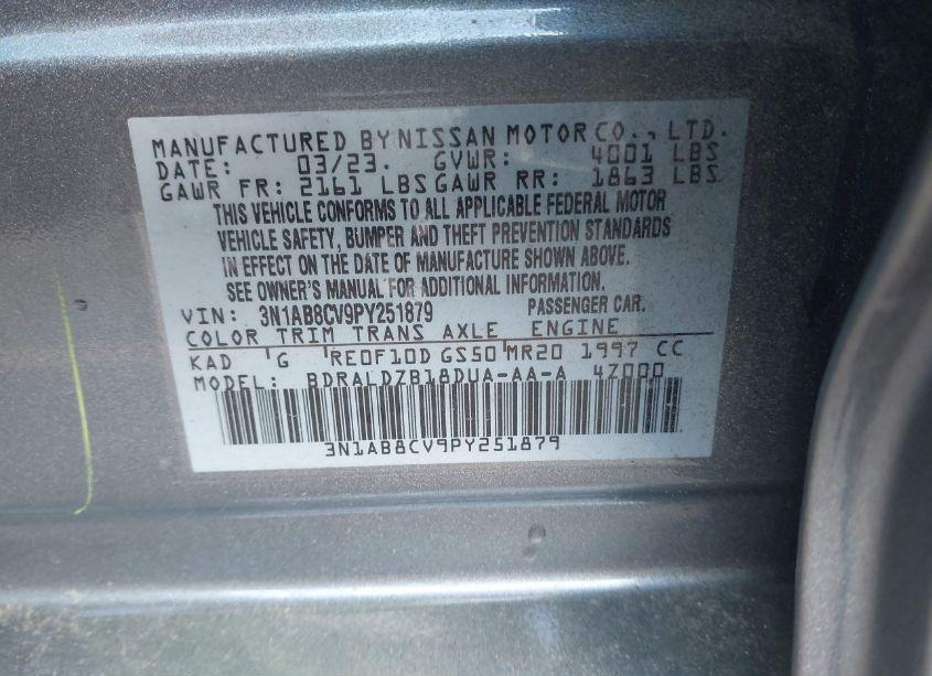 Photo 9 of 2023 Nissan Sentra SV XTRONIC CVT (VIN 3N1AB8CV9PY251879)