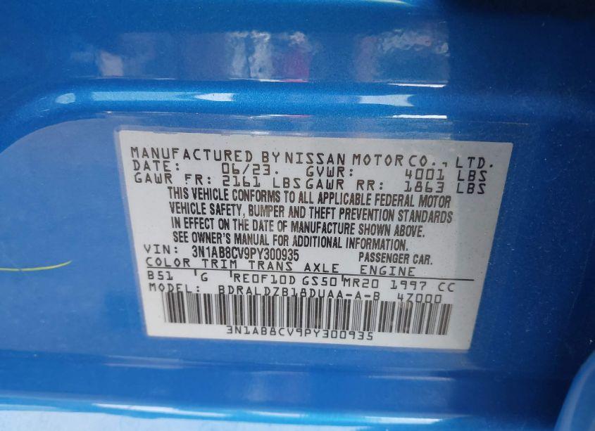 Photo 9 of 2023 Nissan Sentra SV XTRONIC CVT (VIN 3N1AB8CV9PY300935)