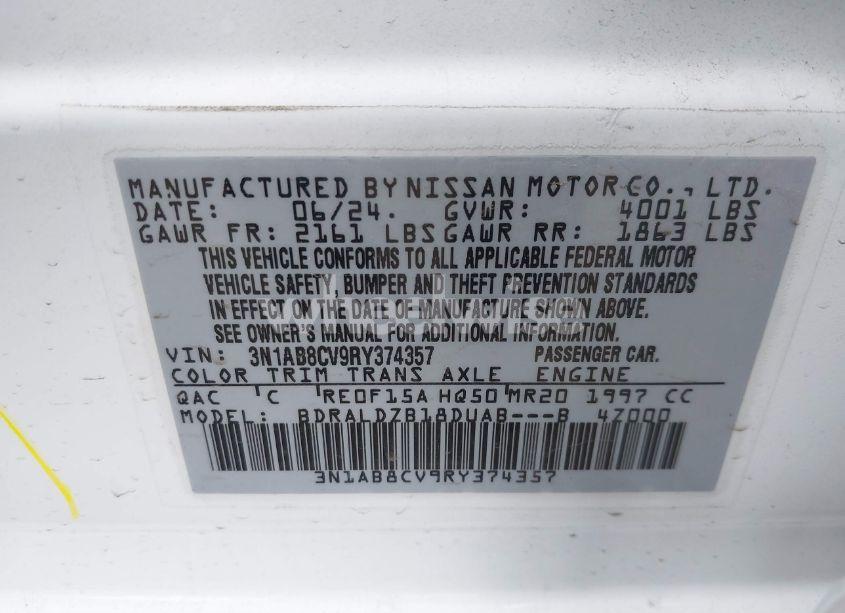 Photo 9 of 2024 Nissan Sentra SV XTRONIC CVT (VIN 3N1AB8CV9RY374357)