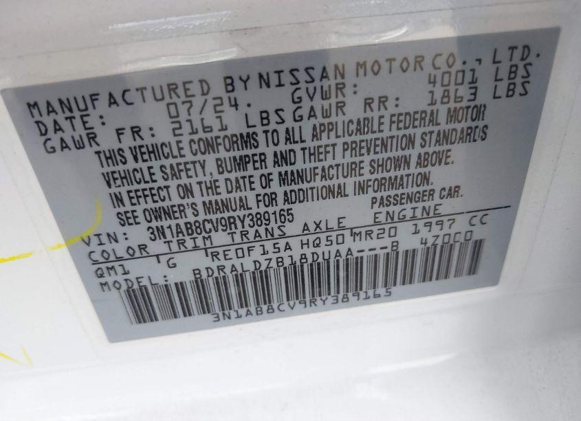 Photo 9 of 2024 Nissan Sentra SV XTRONIC CVT (VIN 3N1AB8CV9RY389165)