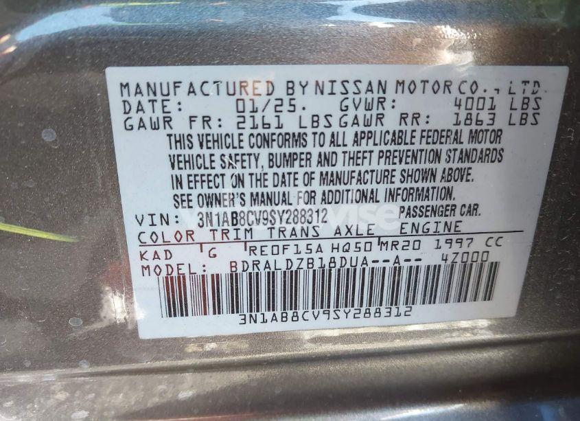 Photo 9 of 2025 Nissan Sentra SV (VIN 3N1AB8CV9SY288312)