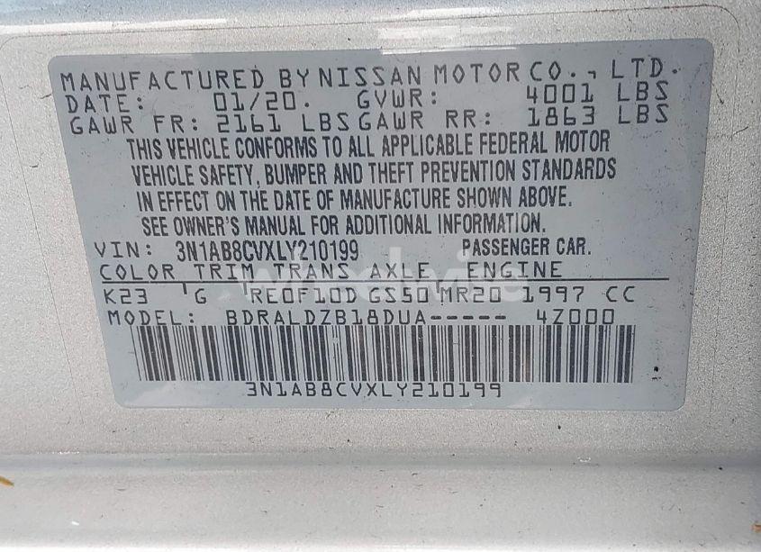 Photo 9 of 2020 Nissan Sentra SV XTRONIC CVT (VIN 3N1AB8CVXLY210199)