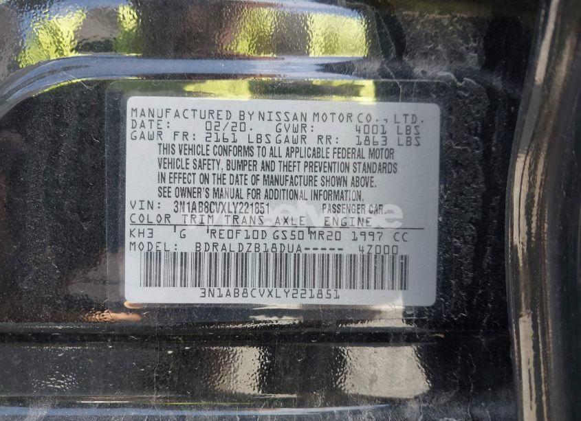 Photo 9 of 2020 Nissan Sentra SV XTRONIC CVT (VIN 3N1AB8CVXLY221851)