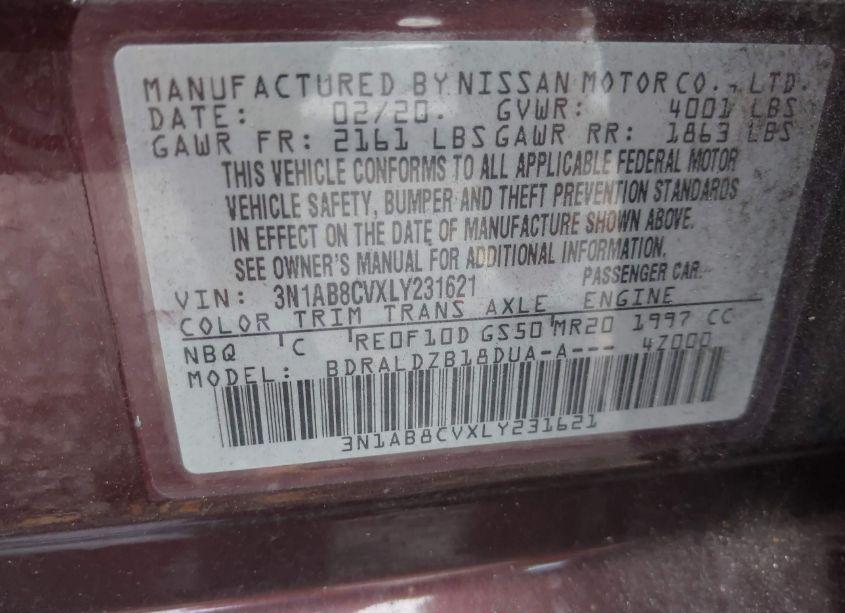 Photo 9 of 2020 Nissan Sentra SV XTRONIC CVT (VIN 3N1AB8CVXLY231621)