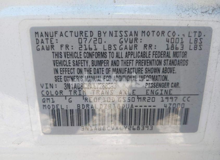 Photo 9 of 2020 Nissan Sentra SV (VIN 3N1AB8CVXLY268393)