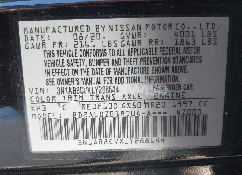 Photo 9 of 2020 Nissan Sentra SV XTRONIC CVT (VIN 3N1AB8CVXLY288644)