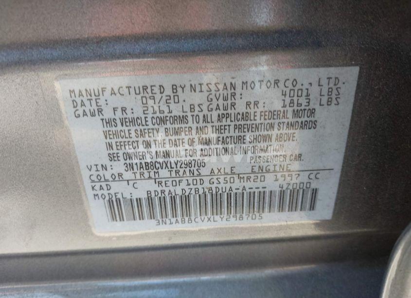 Photo 9 of 2020 Nissan Sentra SV XTRONIC CVT (VIN 3N1AB8CVXLY298705)