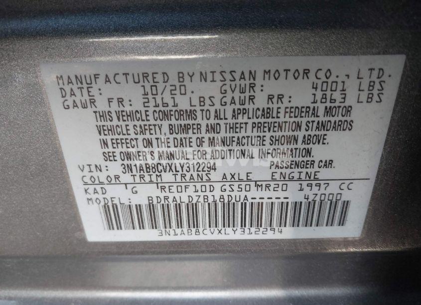 Photo 9 of 2020 Nissan Sentra SV XTRONIC CVT (VIN 3N1AB8CVXLY312294)