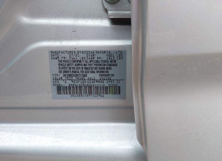 Photo 9 of 2021 Nissan Sentra SV XTRONIC CVT (VIN 3N1AB8CVXMY310966)