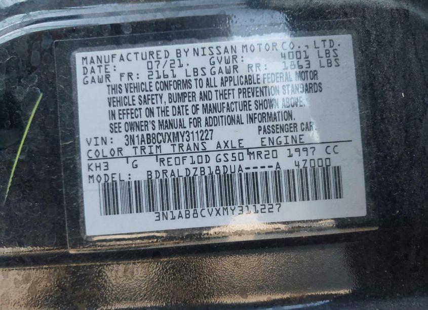 Photo 9 of 2021 Nissan Sentra SV XTRONIC CVT (VIN 3N1AB8CVXMY311227)