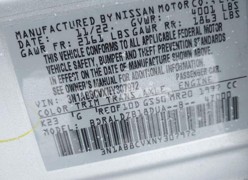 Photo 9 of 2022 Nissan Sentra SV XTRONIC CVT (VIN 3N1AB8CVXNY307972)