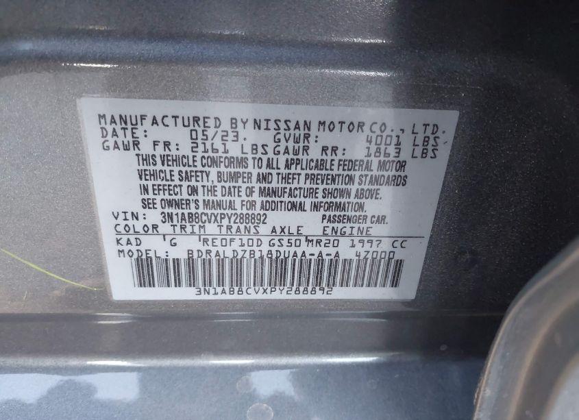 Photo 9 of 2023 Nissan Sentra SV XTRONIC CVT (VIN 3N1AB8CVXPY288892)