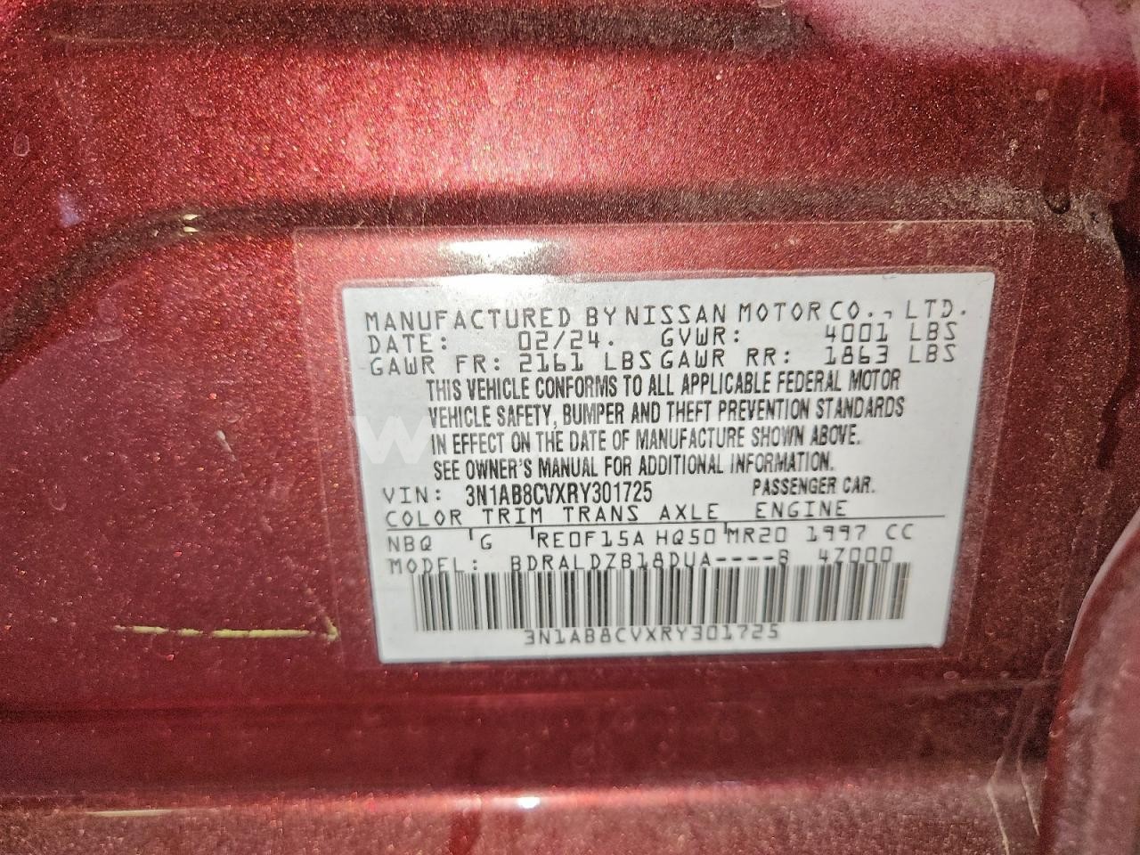 Photo 12 of 2024 NISSAN SENTRA SV (VIN 3N1AB8CVXRY301725)