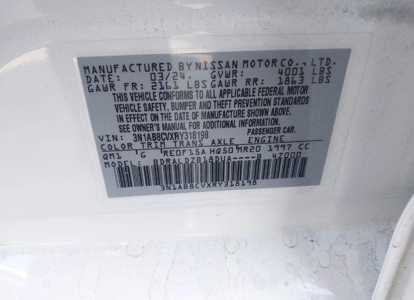 Photo 9 of 2024 Nissan Sentra SV XTRONIC CVT (VIN 3N1AB8CVXRY318198)