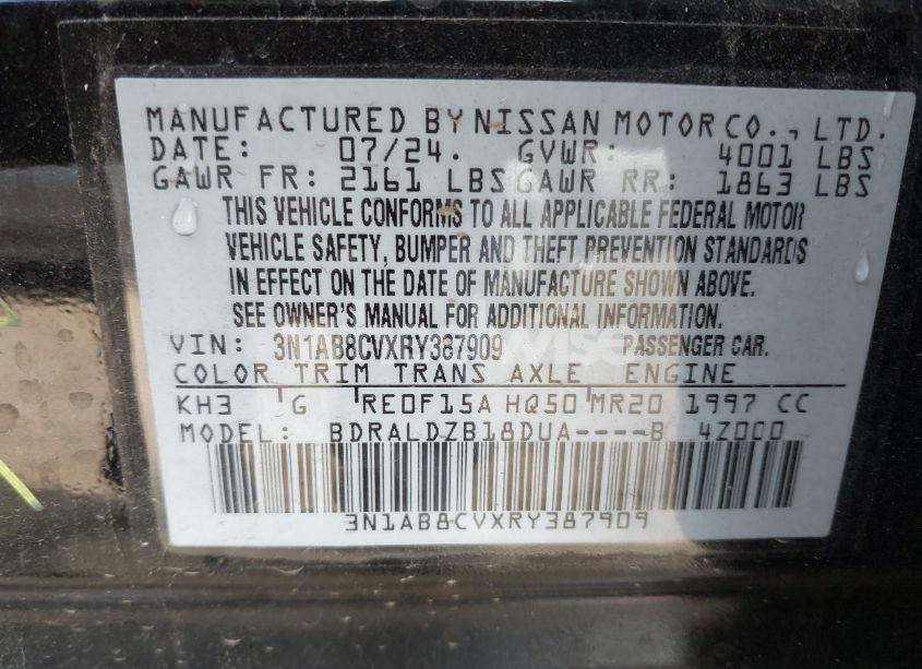 Photo 9 of 2024 Nissan Sentra SV XTRONIC CVT (VIN 3N1AB8CVXRY387909)