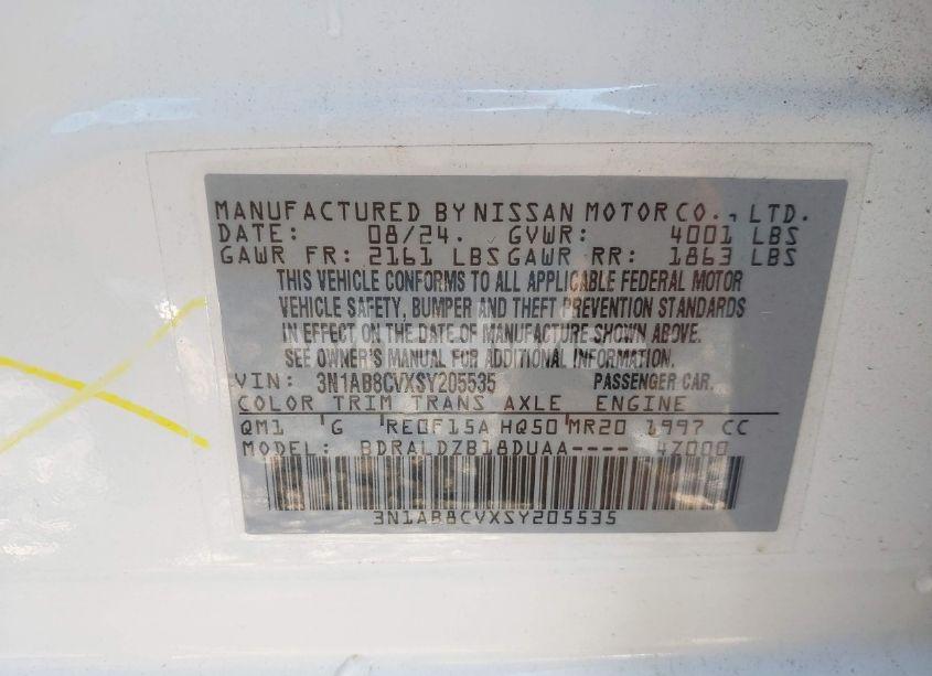 Photo 9 of 2025 Nissan Sentra SV (VIN 3N1AB8CVXSY205535)