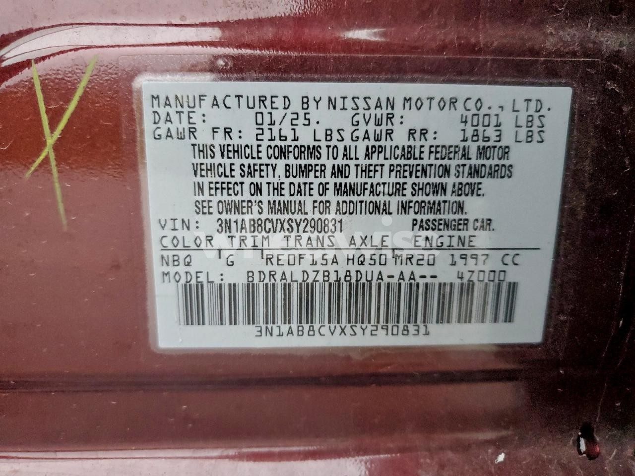 Photo 12 of 2025 NISSAN SENTRA SV (VIN 3N1AB8CVXSY290831)