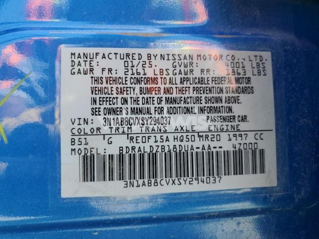 Photo 4 of 2025 NISSAN SENTRA SV (VIN 3N1AB8CVXSY294037)